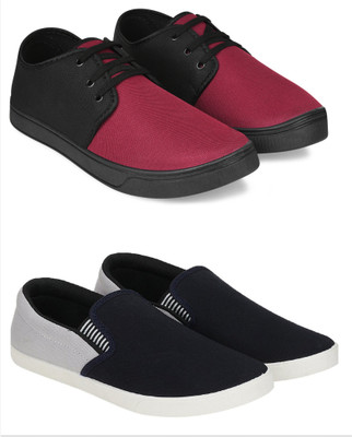Free Kicks Combo Of 2 Shoes FK-206 & FK-Fitman Sneakers For Women(Black, Grey , 8)