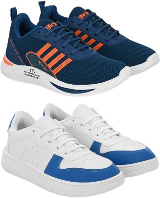 BIRDE White::Blue Seankers Shoes For Men Pack Of 2 Sneakers For Men(White, Blue)