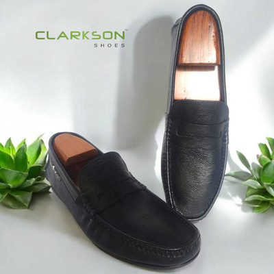 Clarkson Men's Orignal Leather Outdoor Loafer Shoes Loafers For Men(Black , 7)