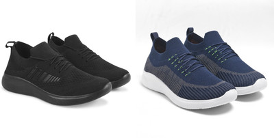 Face Stylish Sports Shoes for Men – Ideal for Running, Gym & Training Sneakers For Men(Navy, Black , 10)
