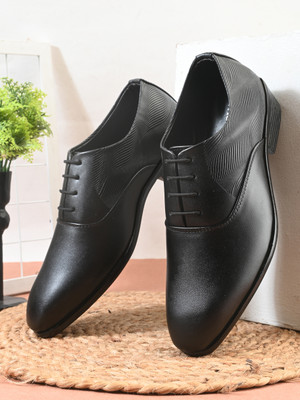 INVICTUS Synthetic | Premium | Lightweight | Formal Lace Up Shoes | Office & Party Wear Slip On For Men(Black , 7)