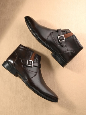 MACTREE Monk Strap For Men(Brown , 8)