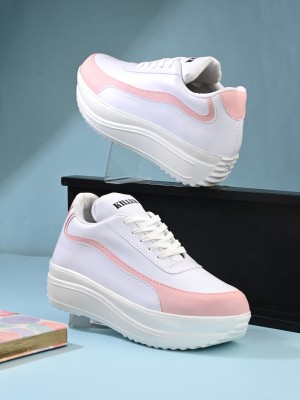 KILLER Sneakers For Women(White, Pink , 7)