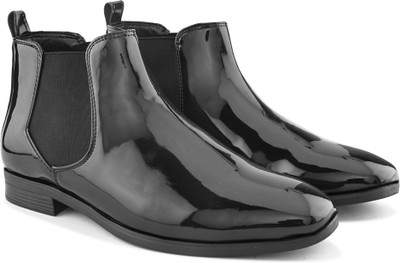 Roadster Trendy Outdoor Slip-On Synthetic Leather Lightweight Chelsea Boots For Men Boots For Men(Black , 7)