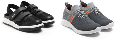 Face Stylish Sports Shoes for Men – Ideal for Running, Gym & Training Sneakers For Men(Grey, Orange, Black , 10)