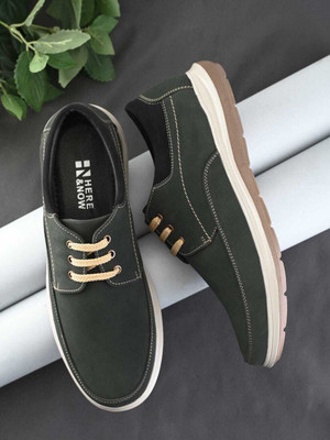 HERE&NOW Sneakers For Men(Olive , 10)