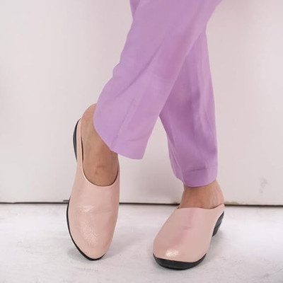 FAUSTO Shimmery Platform Wedge Heel Back Open Slip On Shoes for Party|Formal Dress Bellies For Women(Pink , 7)