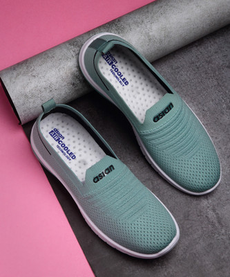 asian Slip On Sneakers For Women(Green , 5)