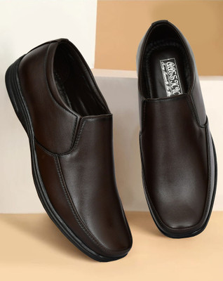 Aaeshu AAESHU Men’s Stylish Leather Slip-On Shoes | Casual & Formal Office Wear Slip On For Men(Brown , 8)