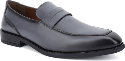 LOUIS STITCH Mens Dutch Grey Formal Slipon Mocassin Shoes for Men (SXMCGY) - UK 9 Mocassin For Men(Grey , 9)