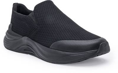 Red tape black slip shop on shoes