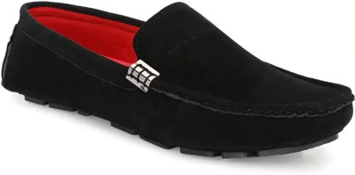 BRAYLON Men's Velvet Party Wear Loafers Loafers For Men(Black , 8)