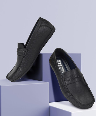 Paragon Loafers |Easy Wear Slip On|Soft Cushioned Footbed|Formal Shoes Loafers For Men(Black , 7)