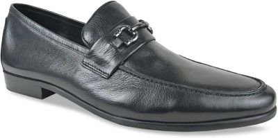 REGAL Imperio By Regal Black Men Buckled Leather Slip Ons Loafers For Men(Black , 10)