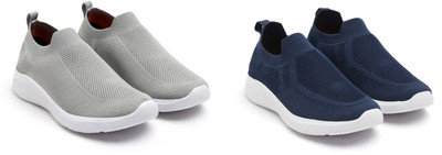 Face Stylish Sports Shoes for Men – Ideal for Running, Gym & Training Sneakers For Men(Grey, Navy , 8)