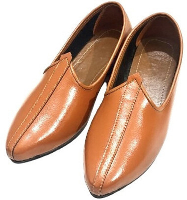 JAIPUR DIVINECRAFT Men's Jalsa Jutti,Jutis For Men TAN Slip On For Men(Tan , 7)