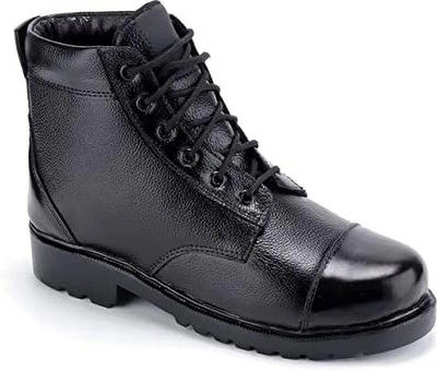 TENDER TSF Genuine Leather Police/Army/Official Police ankle boot Lace Up For Men(Black , 9)
