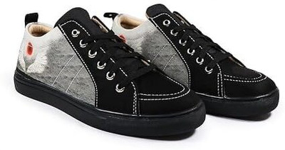 KOBSOOK Luxe Men Low Ankle Sneakers for Men (Freedom) Sneakers For Men(Black, Grey , 8)