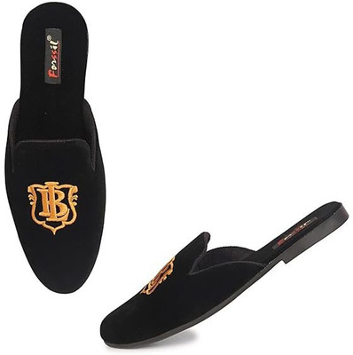 FORSSIL FORSSIL Embroidery Causal Formal Loafer Mules Shoes For Men (FSL-1217) Loafers For Men(Black , 5)