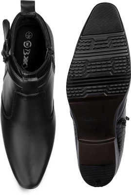 YUVRATO BAXI Men's 9 Cm Hidden Height Increasing/Elevator Black Casual Formal Slipon Boot High Tops For Men(Black , 9)