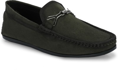 NEOVOGUE Men Solid Formal Slip Ons Loafers Shoes Driving Shoes For Men Loafers For Men(Green , 10)