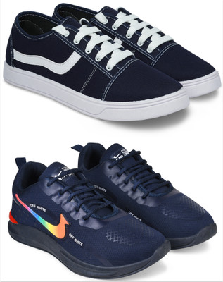 Free Kicks Combo Of 2 Shoes FK-& FK-NK-901 Sneakers For Men(Navy , 10)