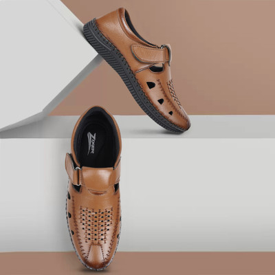 Zixer Men Sandals(Tan , 6)