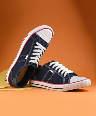 Roadster Men Navy Lightweight Canvas Vulcanised Lace Up Casual Comfortable Sneakers Shoes Canvas Shoes For Men(Navy , 11)