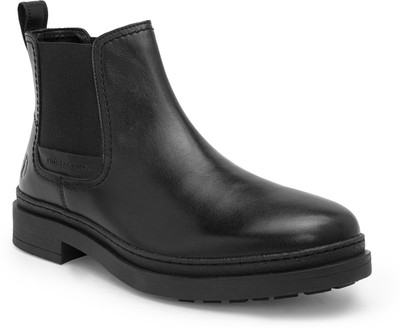 THOMAS CRICK Genuine Leather Chelsea Boots with Dual-Tone Finish and Enhanced Comfort Boots For Men(Black , 6)