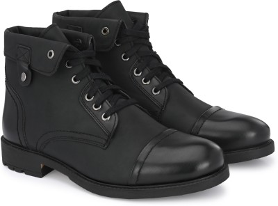 Delize Ankle Derby Boots For Men(Black , 8)