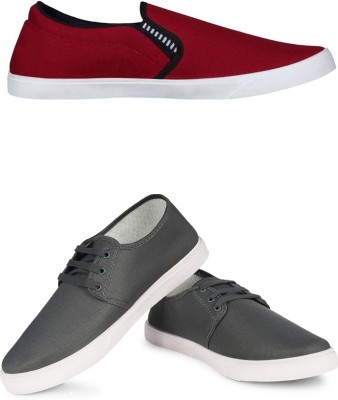 Free Kicks Combo Of 2 Shoes FK-Fitman & FK-201 Sneakers For Men(Grey)