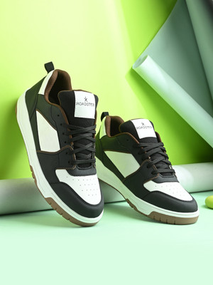 Roadster Men's Cool Black Casual Sneakers | Everyday Fashion | Athletic & Comfortable Sneakers For Men(Black, White , 8)
