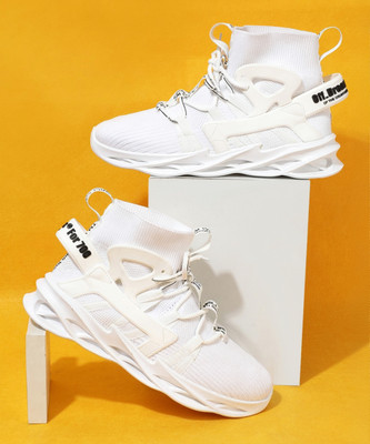 RapidBox High Tops Sneakers For Men(White , 8)