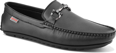 PROVOGUE Provogue Men Black Faux Leather Formal Slip On Loafers Slip On For Men(Black , 7)