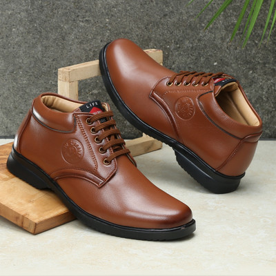NEW LIMITS MARSHAL Synthetic Leather Ankle Boots | Formals | Casual Lace Up For Men(Tan , 11)