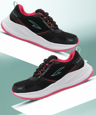 asian Running Shoes For Women(Black, Pink , 8)