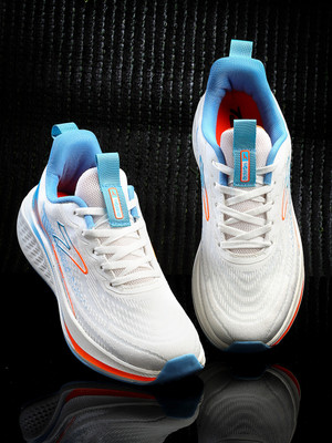 action Athleo BULLET 405 Stylish Lightweight Comfortable Sports Lace Up Running Shoes For Men(White, Blue , 8)