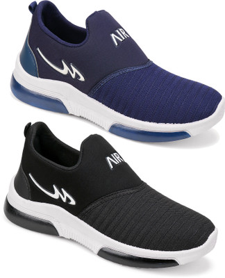 World Wear Footwear Exclusive Affordable Collection of Trendy & Stylish Walking Shoes For Men(Navy, Black , 9)