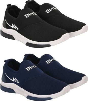 BIRDE Combo Pack of 2 Sports Shoes Loafers For Men(Black, Navy , 10)