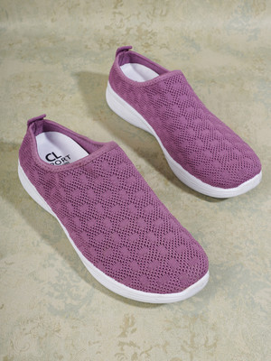CARLTON LONDON Women Comfortable Flyknit Lightweight Slip-On Sneakers Sneakers For Women(Purple , 3)