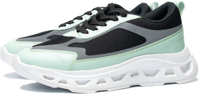 Volton Lifestyle Sage Illusion Green Sports Shoes | Lightweight Chunky Sole with Cushioned Insole Sneakers For Men(Green, Black , 6)