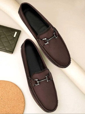 areeba Stylish Brown Loafers for Men Office Wear Party Wear Formal Look Loafers Shoe Loafers For Men(Brown , 7)