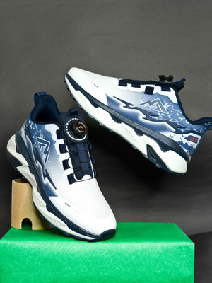 Abros TRUMP Athleisure Cultured Round-Toe Shape & Quick On-Off Dial Lace Technology Walking Shoes For Men(Navy , 7)