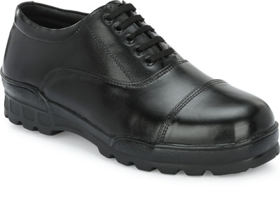 INDIANTRENDS INDIANTRENDS police shoe pure leather comfortable for men (Black) Oxford For Men(Black , 6)