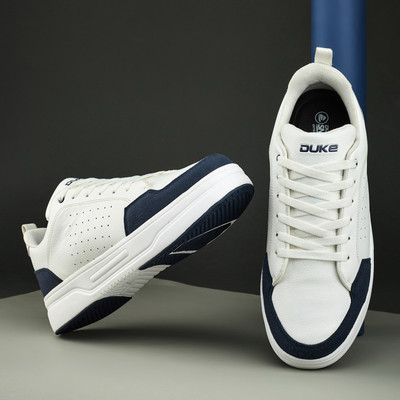 DUKE Sneakers For Men(White, Navy , 10)