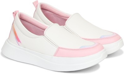 EVOLTAR Casual Unique iridescent Detailed Loafers For Women & Girls Slip On Sneakers For Women(Pink)