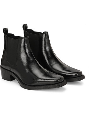 Delize Cow Boy Ankle Boots For Men(Black , 9)
