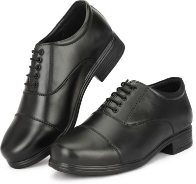 BTOM Lightweight Faux Leather Police and Oxford Police Shoes for Men Boots For Men Oxford For Men(Black , 5)