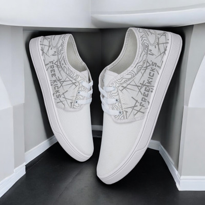 Free Kicks Sneakers For Men(Off White , 9)
