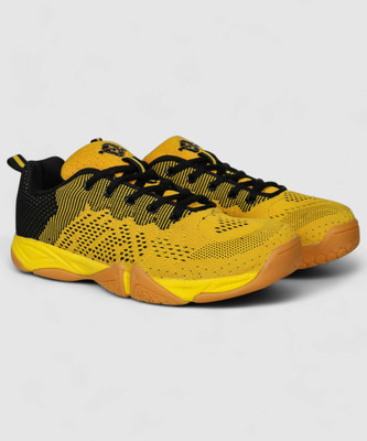 NIVIA GLISTER 2.0 Badminton Shoes For Men(Yellow, Black , 11)